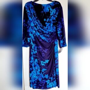 American Living Vibrant Blue Patterned Dress